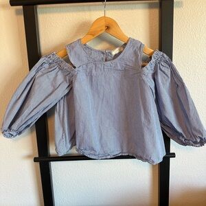 Blue Striped Girls Top